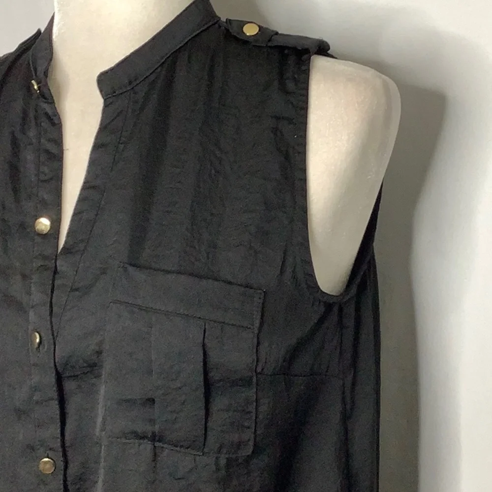 H&M Sleeveless Black Satin Romper Size 8